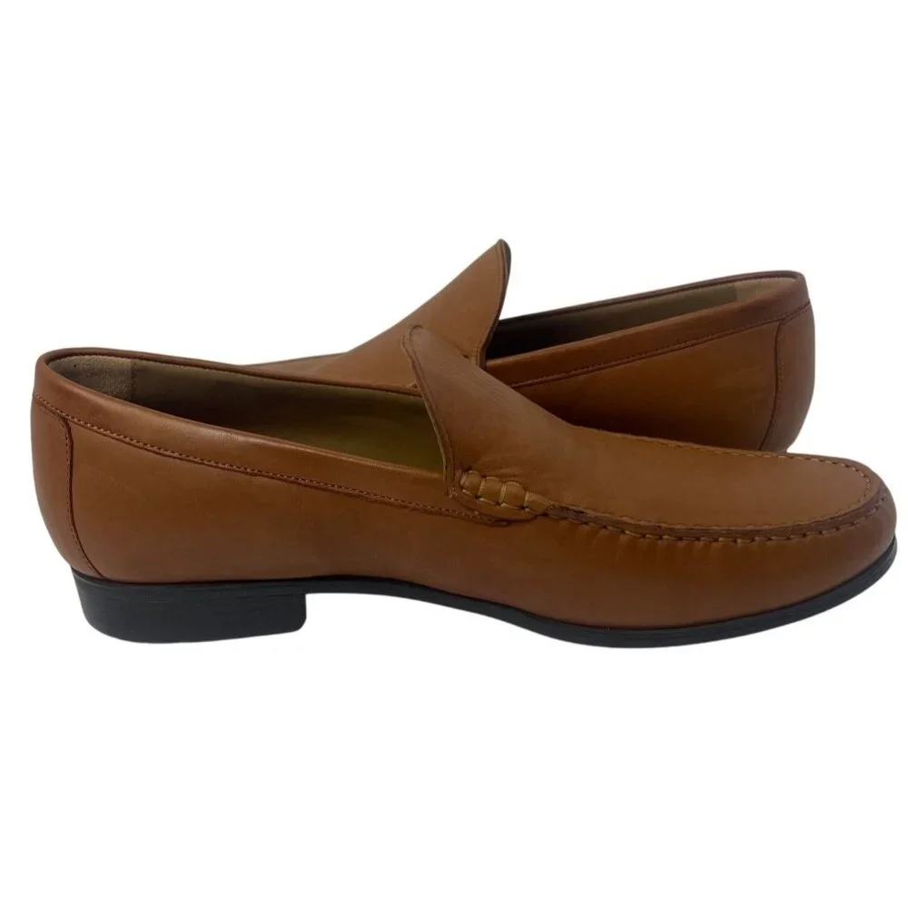 Johnston & Murphy Cresswell Venetian‎ Mens Leather Loafers 10.5M Cognac Slip-On